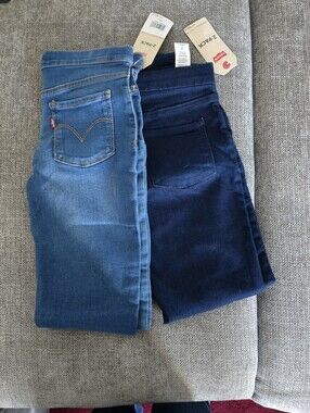 Levi's Girls Skinny Jeans 2-Pack — Light Blue & Dark Blue